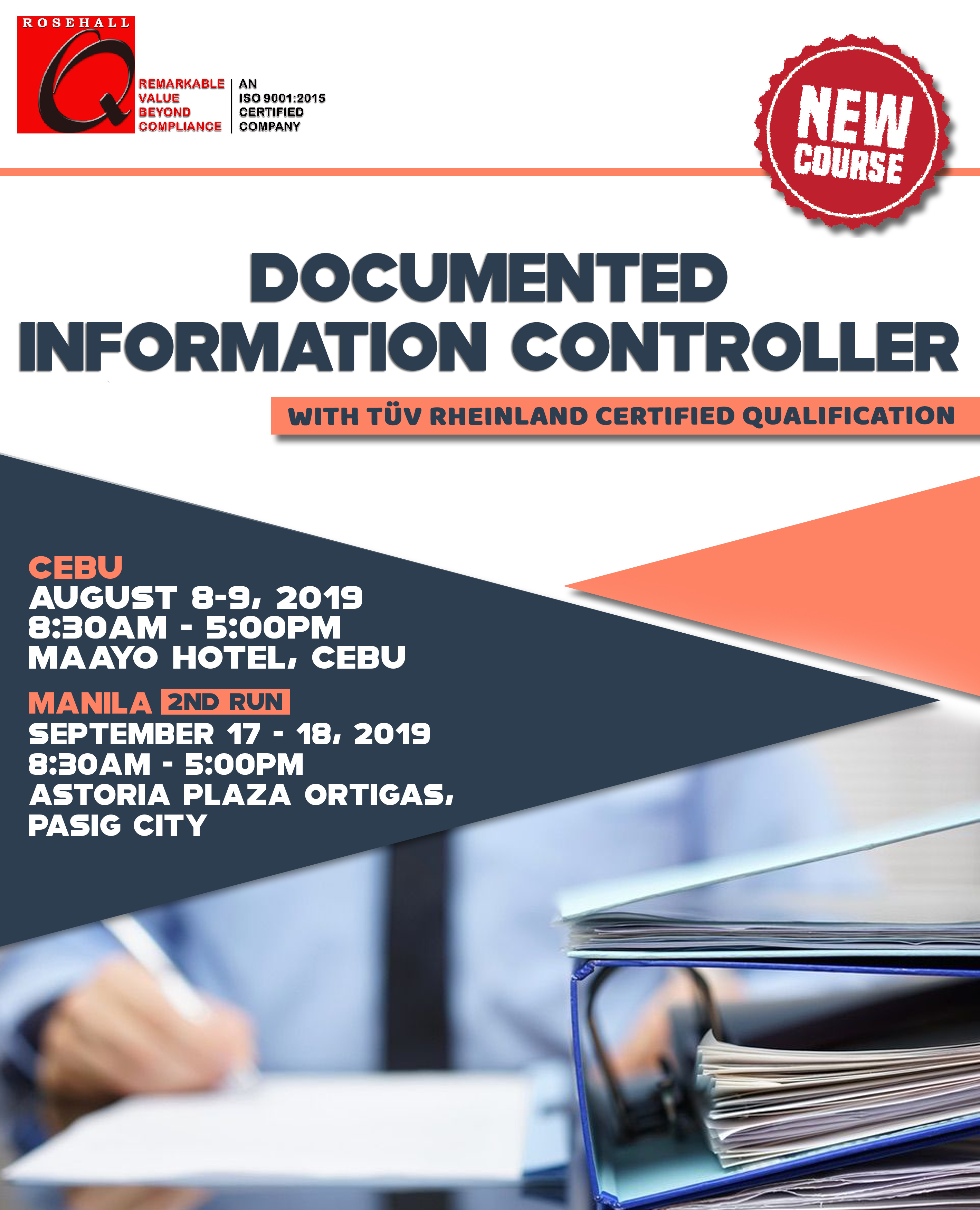 new course be a certified document controller rosehall document controller