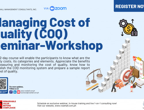 Managing Cost of Quality (COQ) Seminar-Workshop
